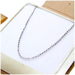 Collana Gourmette Oro Bianco 14K, Larghezza 2.0 Mm, Disponibile 45/50/61 Cm, Catena Per Ciondoli