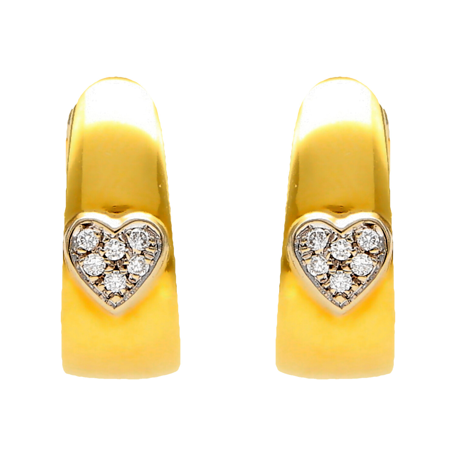 Herz Ohrringe aus Gelbgold mit Diamanten