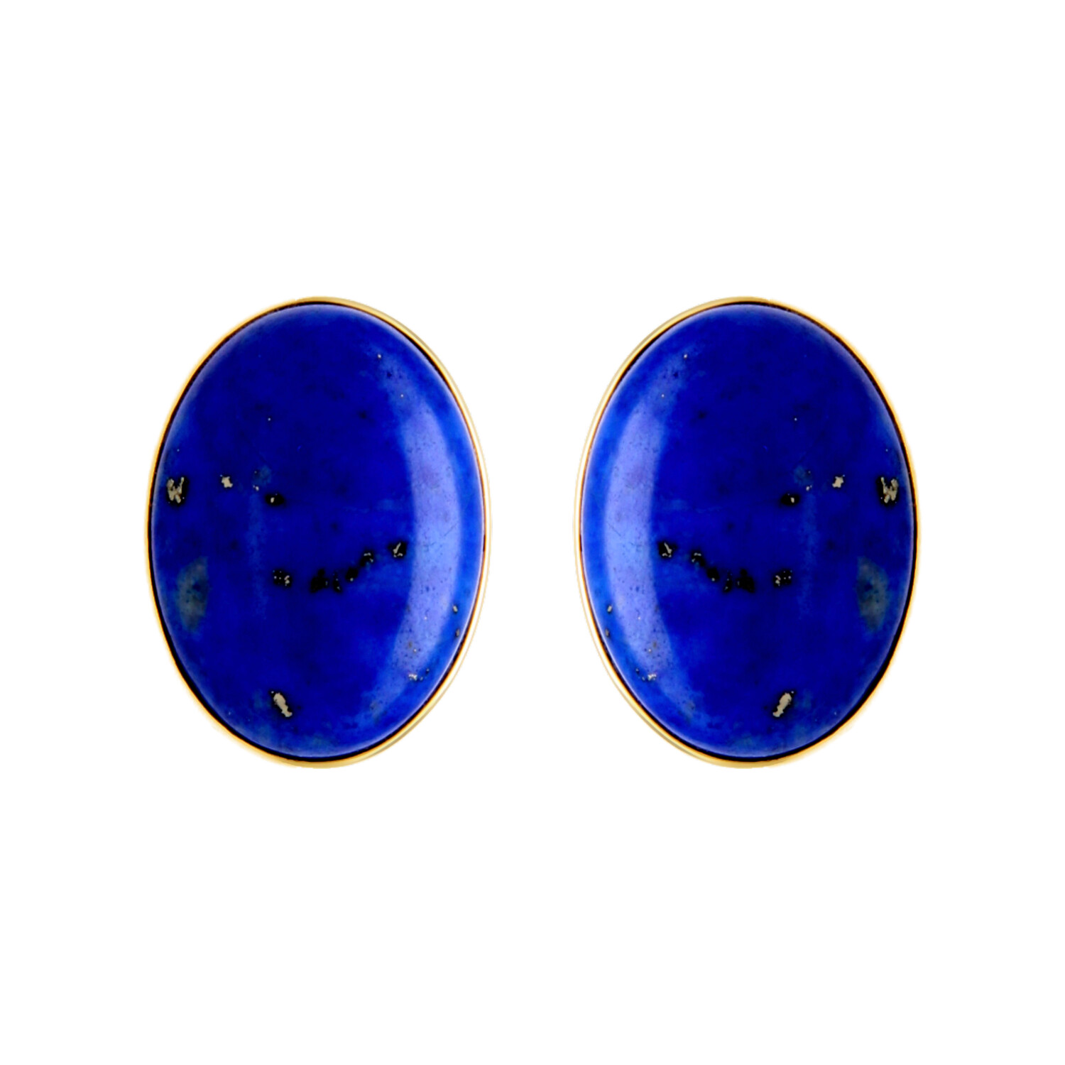 Gelbgold Ohrringe mit Lapislazuli