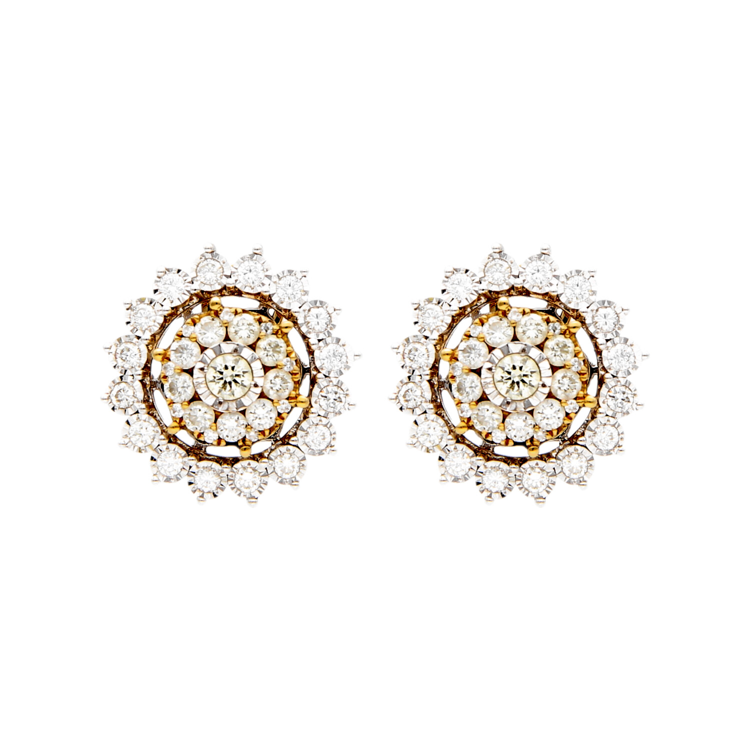 Star earrings with diamonds