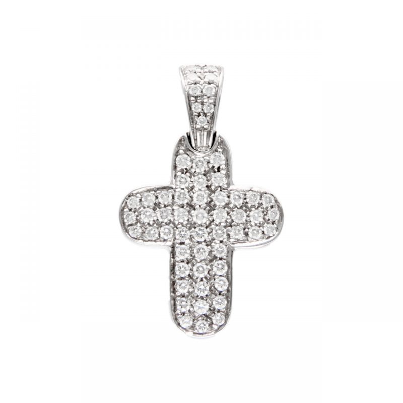 Cross pendant white gold and diamonds