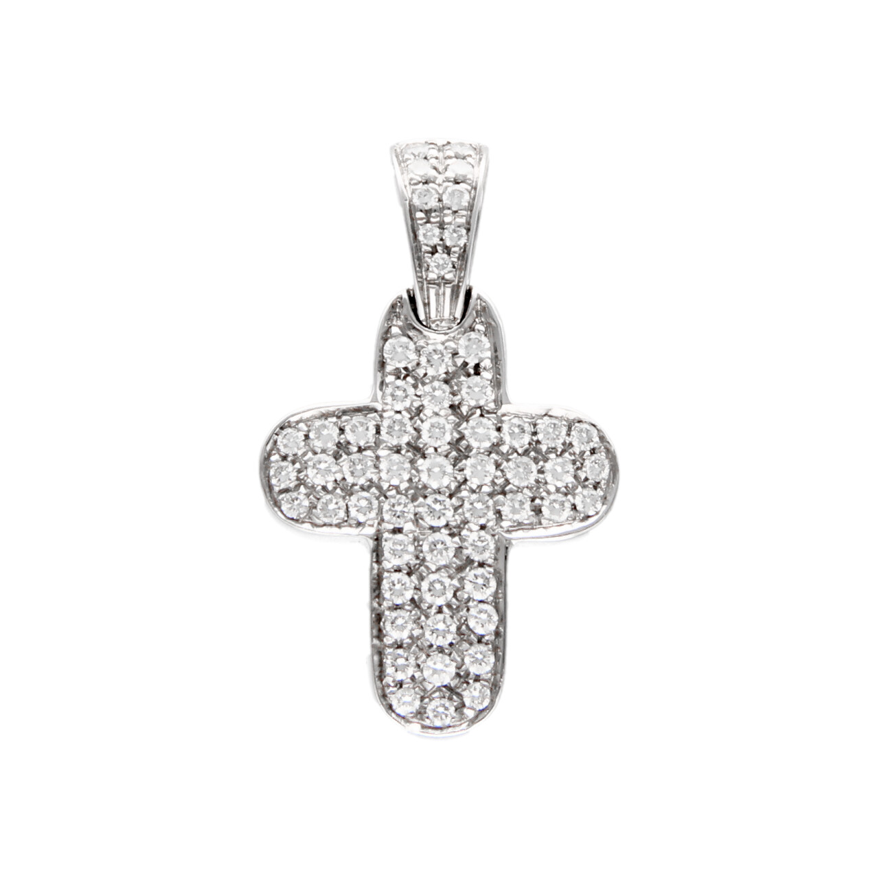 Ciondolo croce oro bianco e diamanti