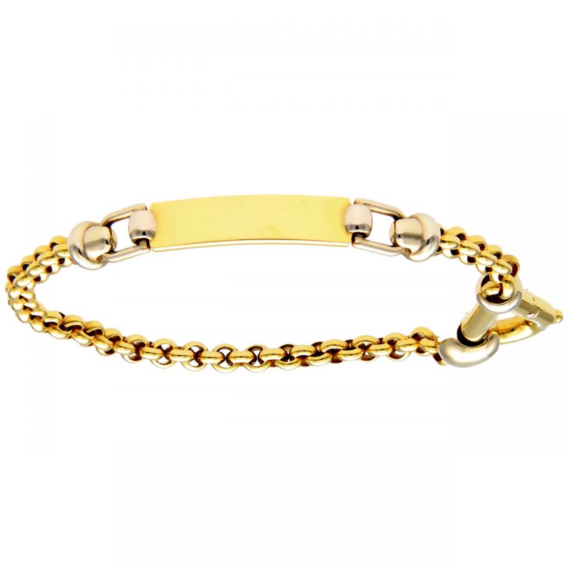 Bracelet white and yellow gold with tag
