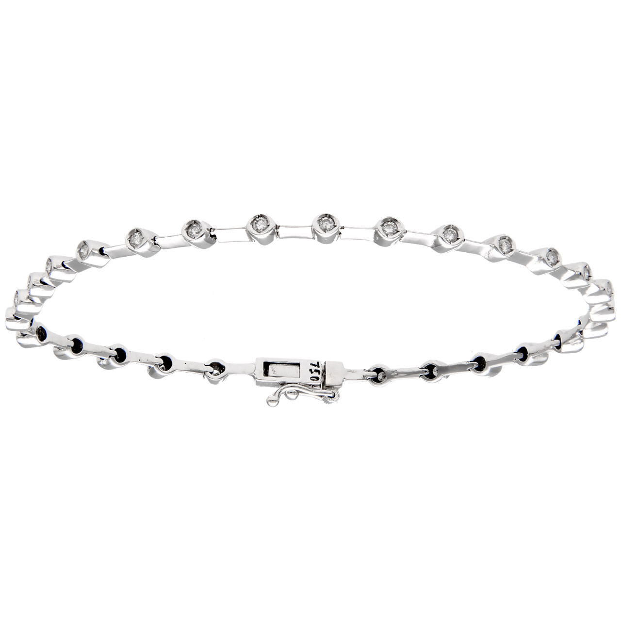 Weißgold Tennis mit Diamanten 1.10 ct