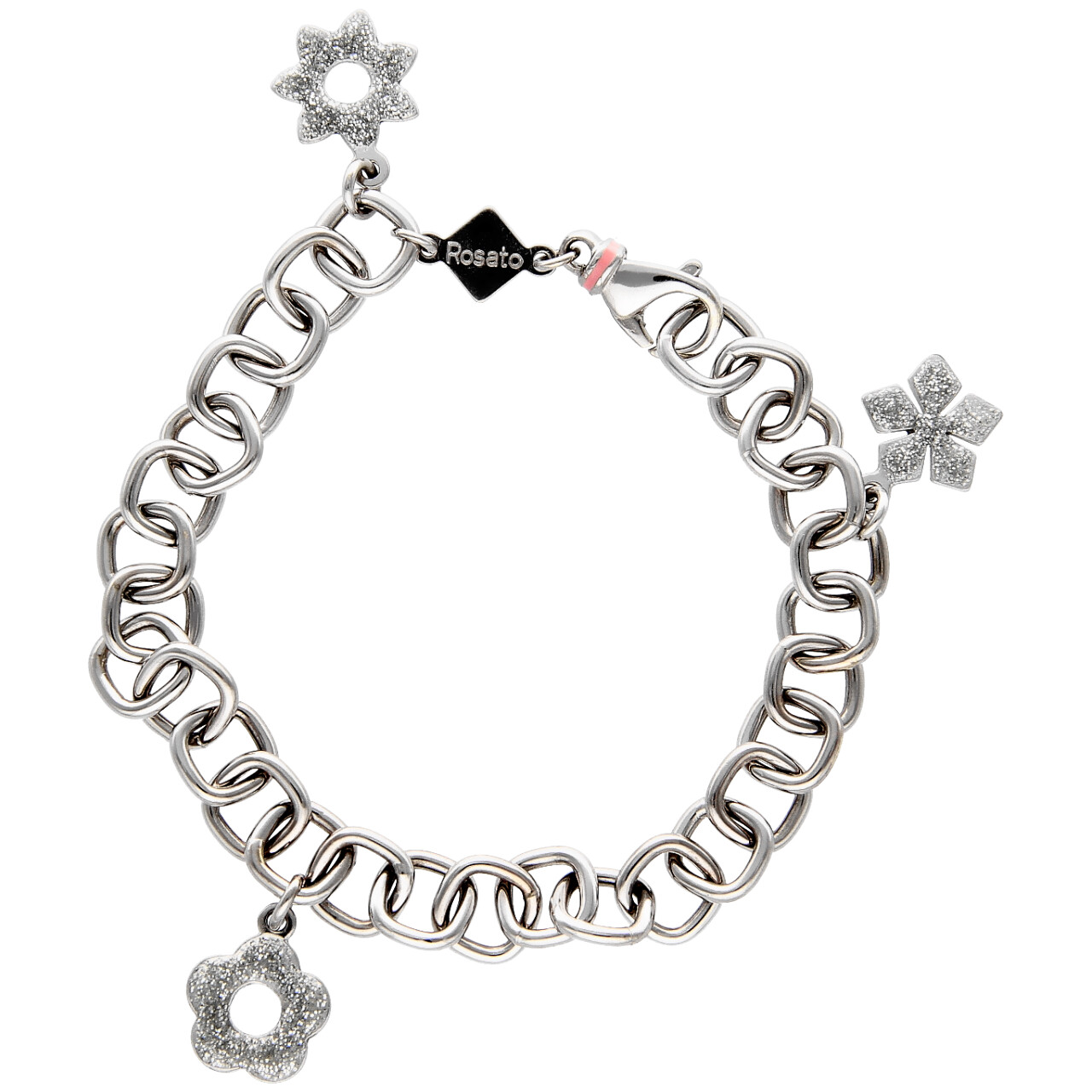 Bracciale oro bianco con charms “Rosato”