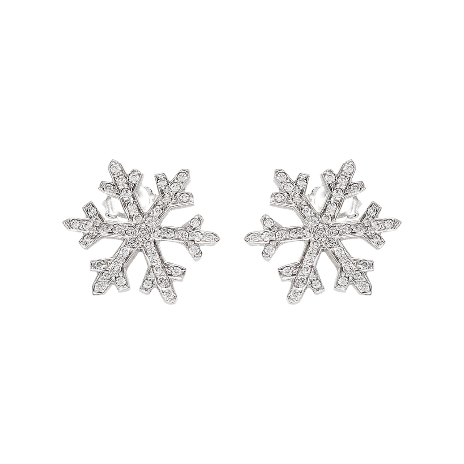 Pendientes copo nieve oro blanco - Diamanti Carati