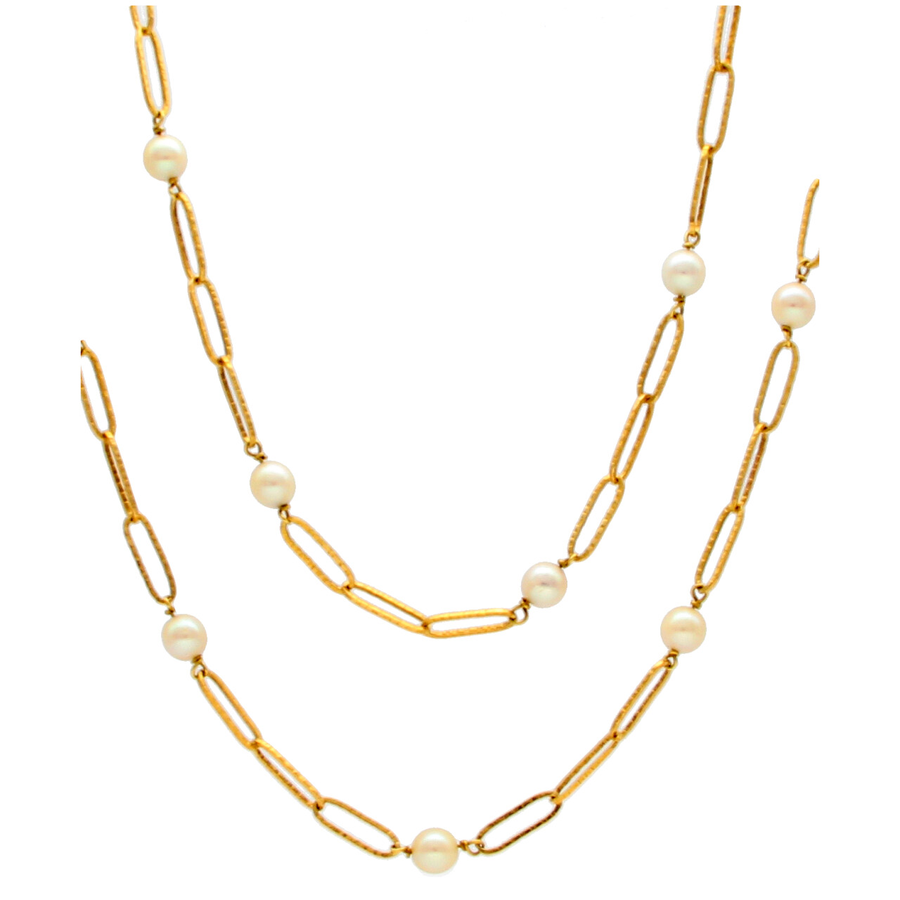 Collana oro giallo e perle
