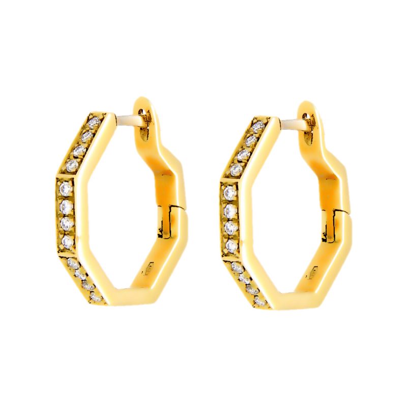 Earrings yellow gold with diamonds