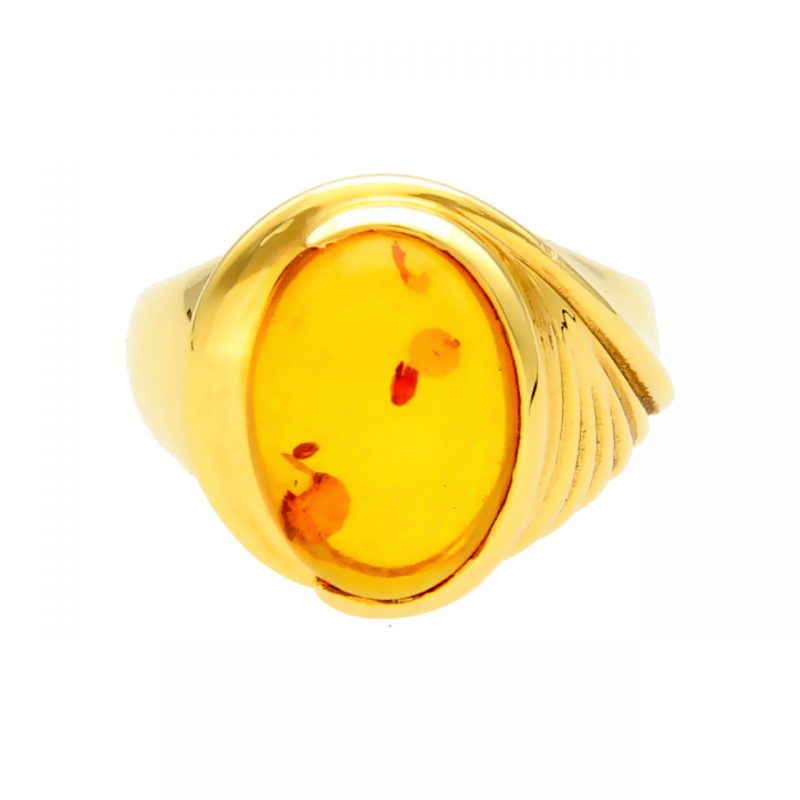 Ring Magia yellow gold with amber
