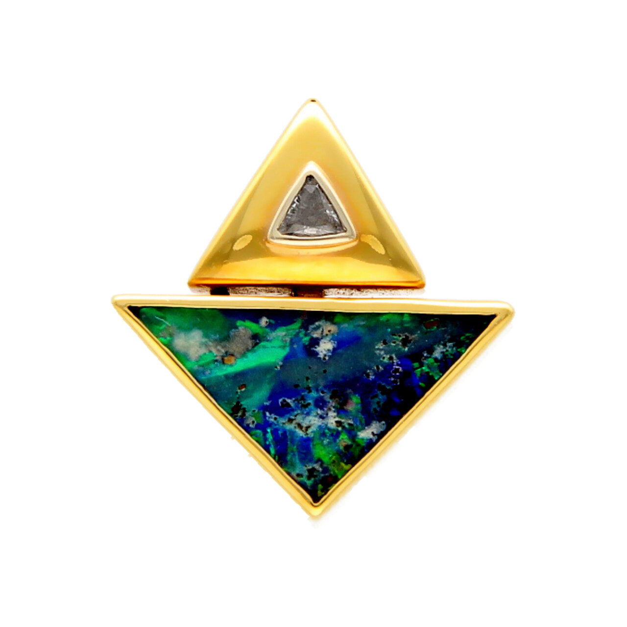 Anhänger aus Gelbgold mit Diamanten und Opal