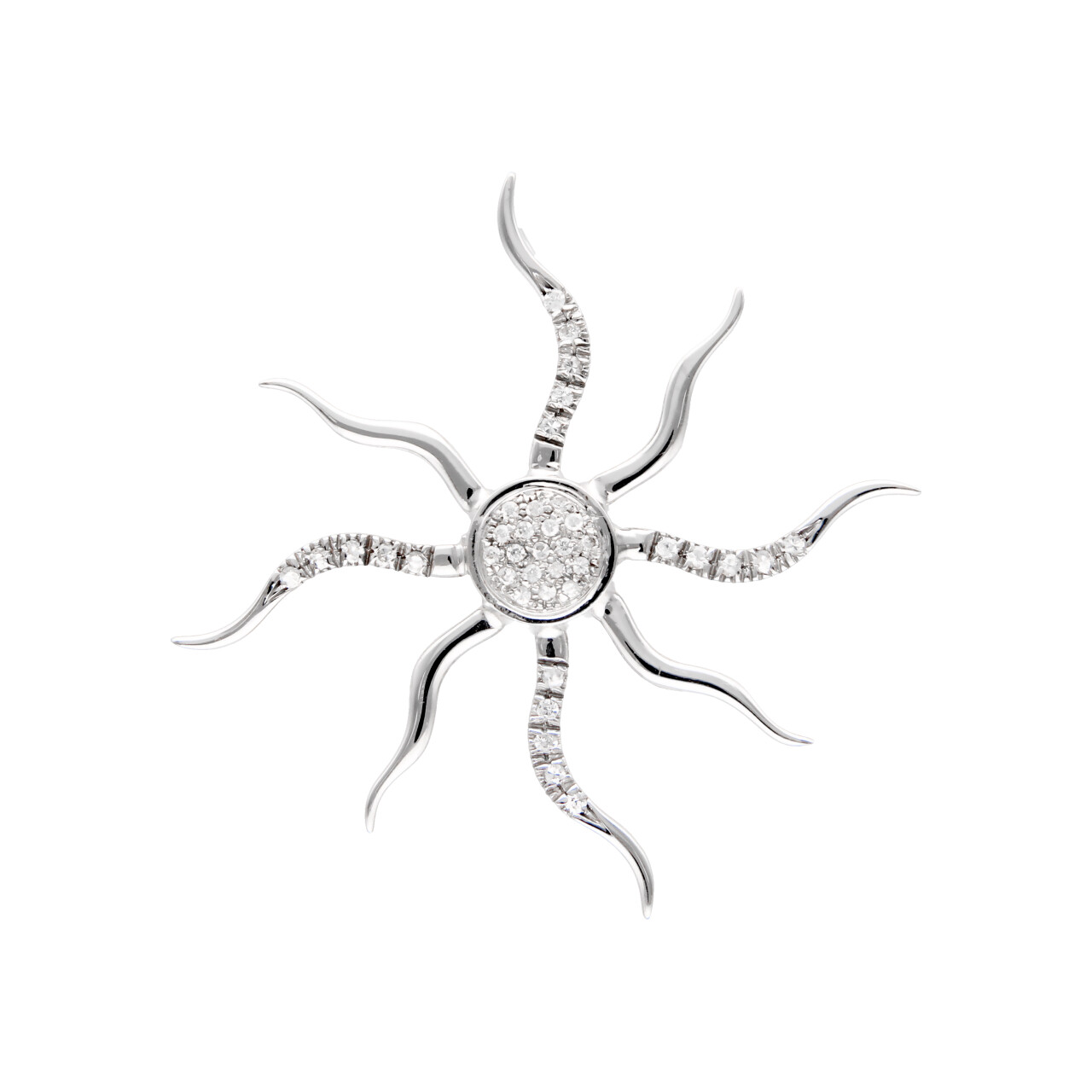 Sun-Anhänger aus Weißgold und Zirkonia