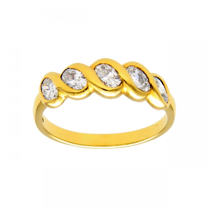 Ring yellow gold with diamonds