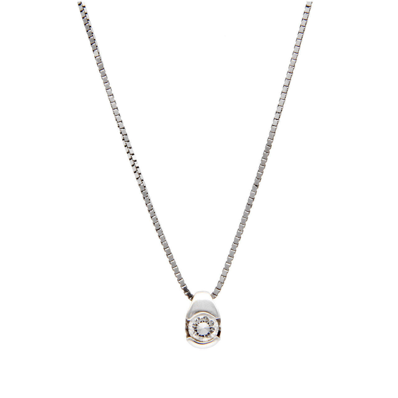 Weißgold Lichtpunkt-Anhänger mit Zirkon