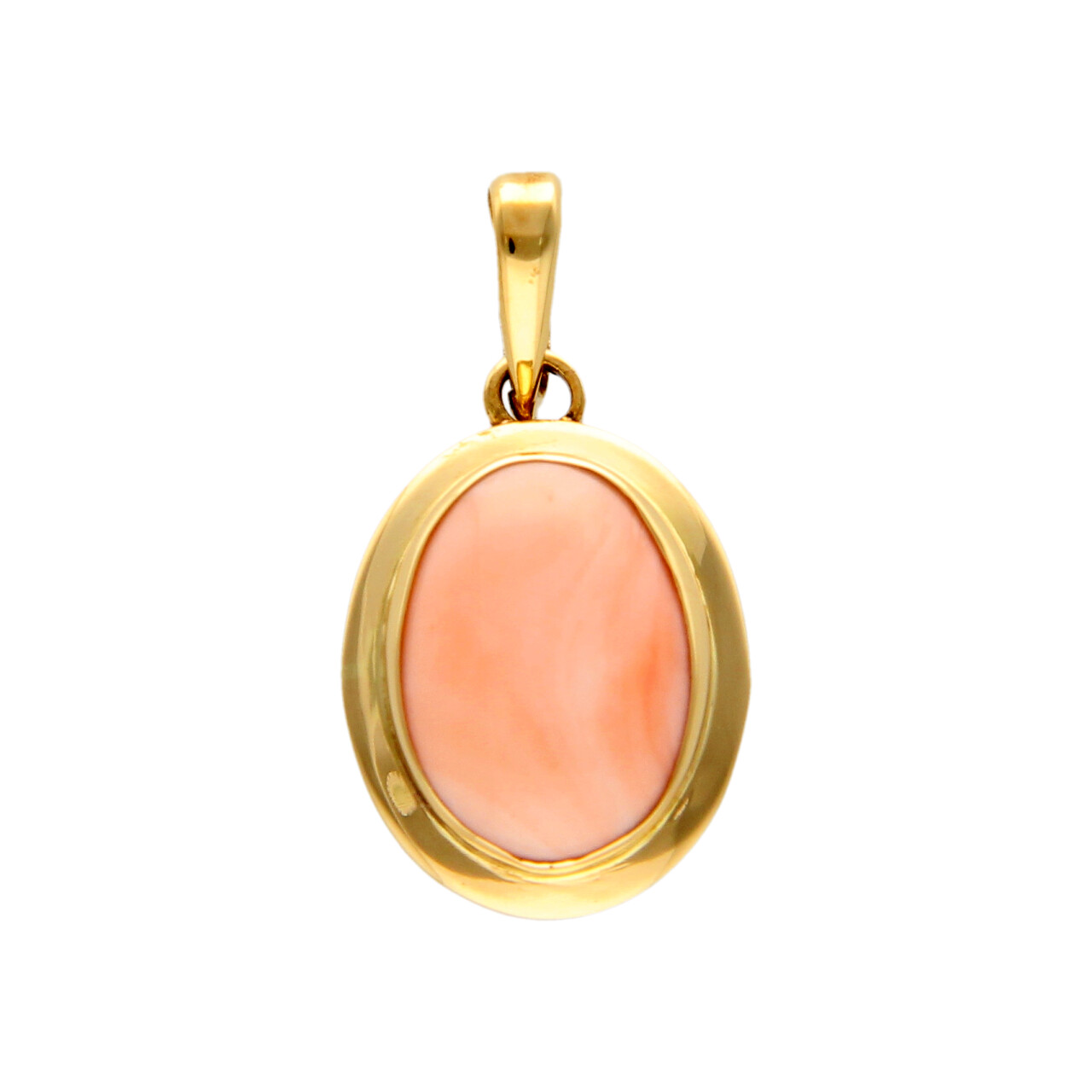 Colgante oro amarillo con cuarzo rosa