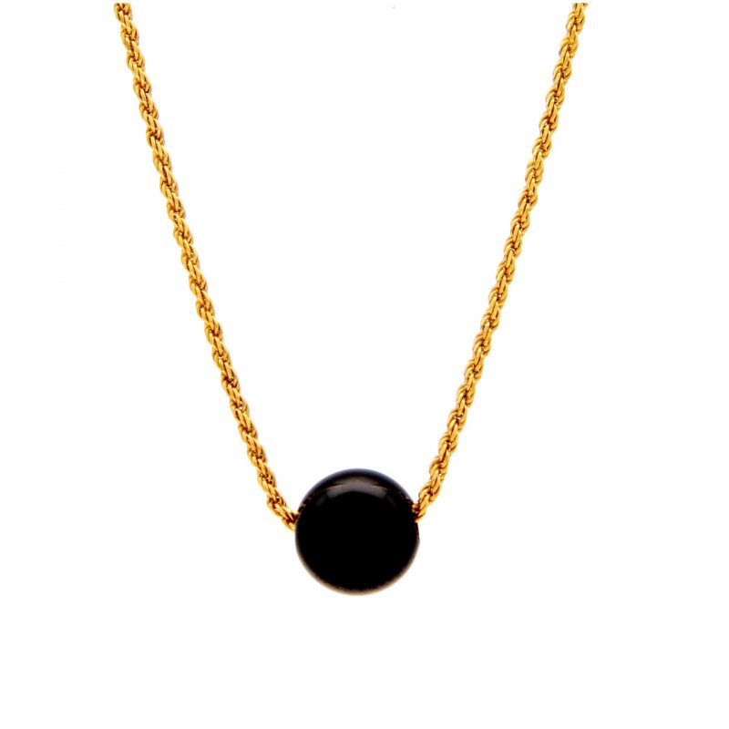 Yellow gold necklace with pendant ball