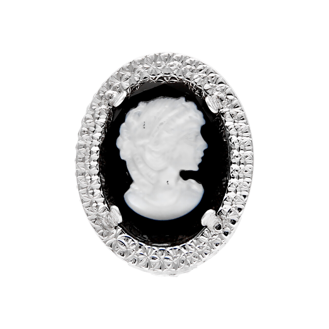 Anello oro bianco con cammeo