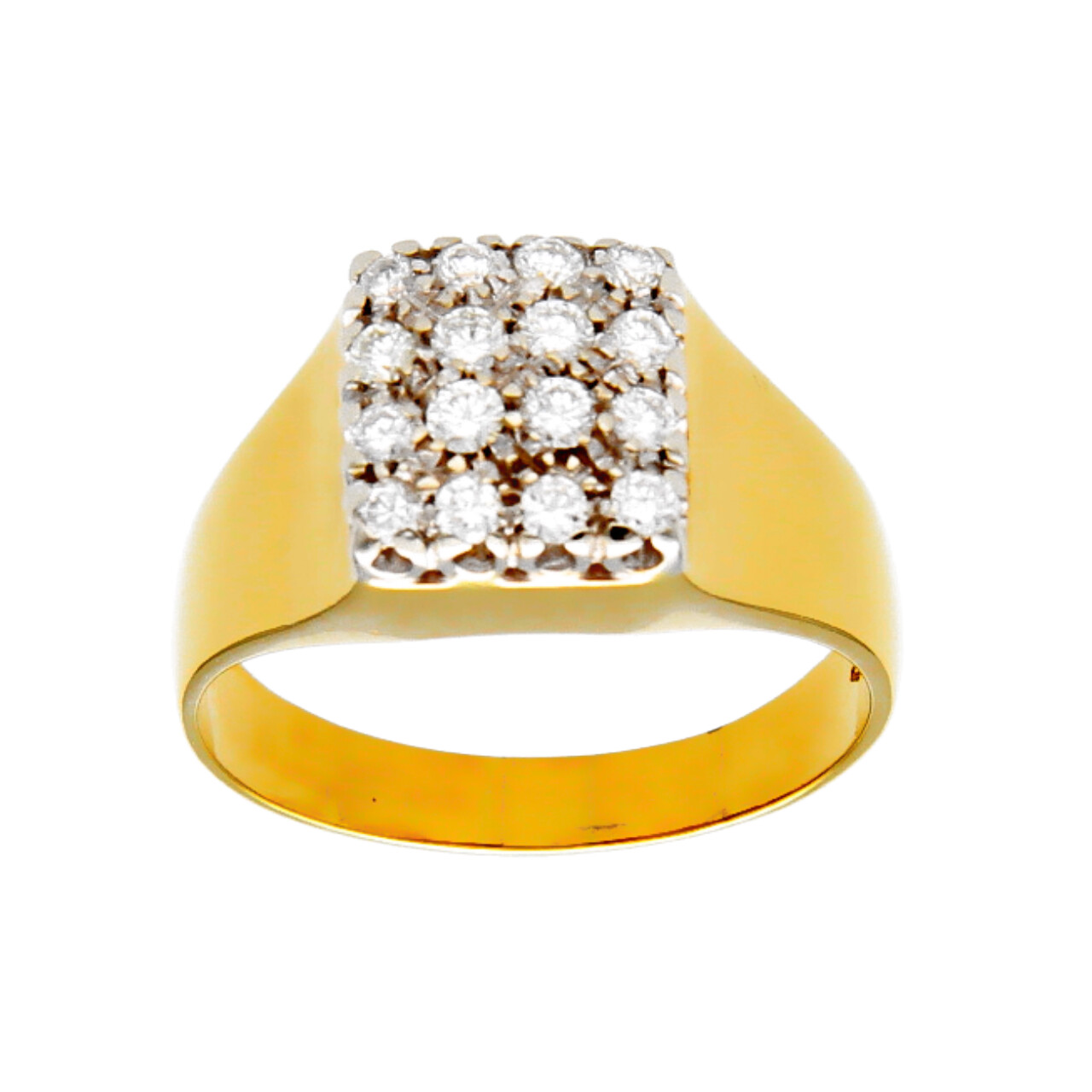 Anello oro giallo con pavè di diamanti