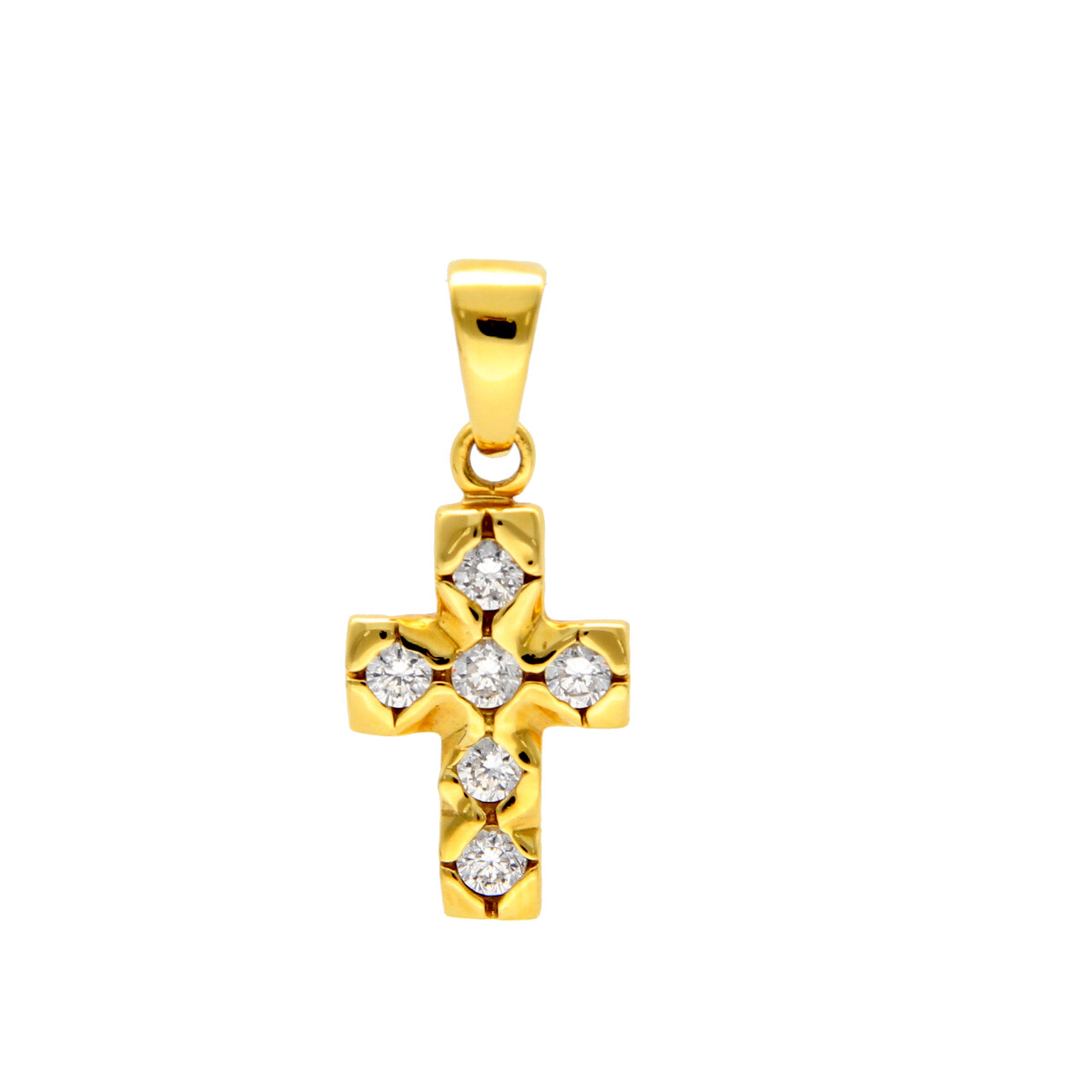 Cross pendant yellow gold and diamonds