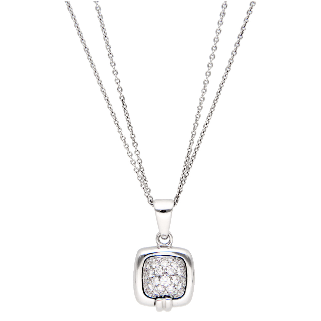 Weißgold Halskette mit Diamanten