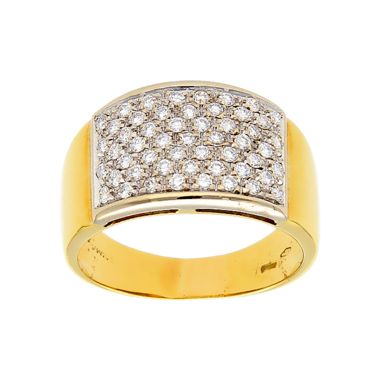 Anello oro giallo con pavè di diamanti