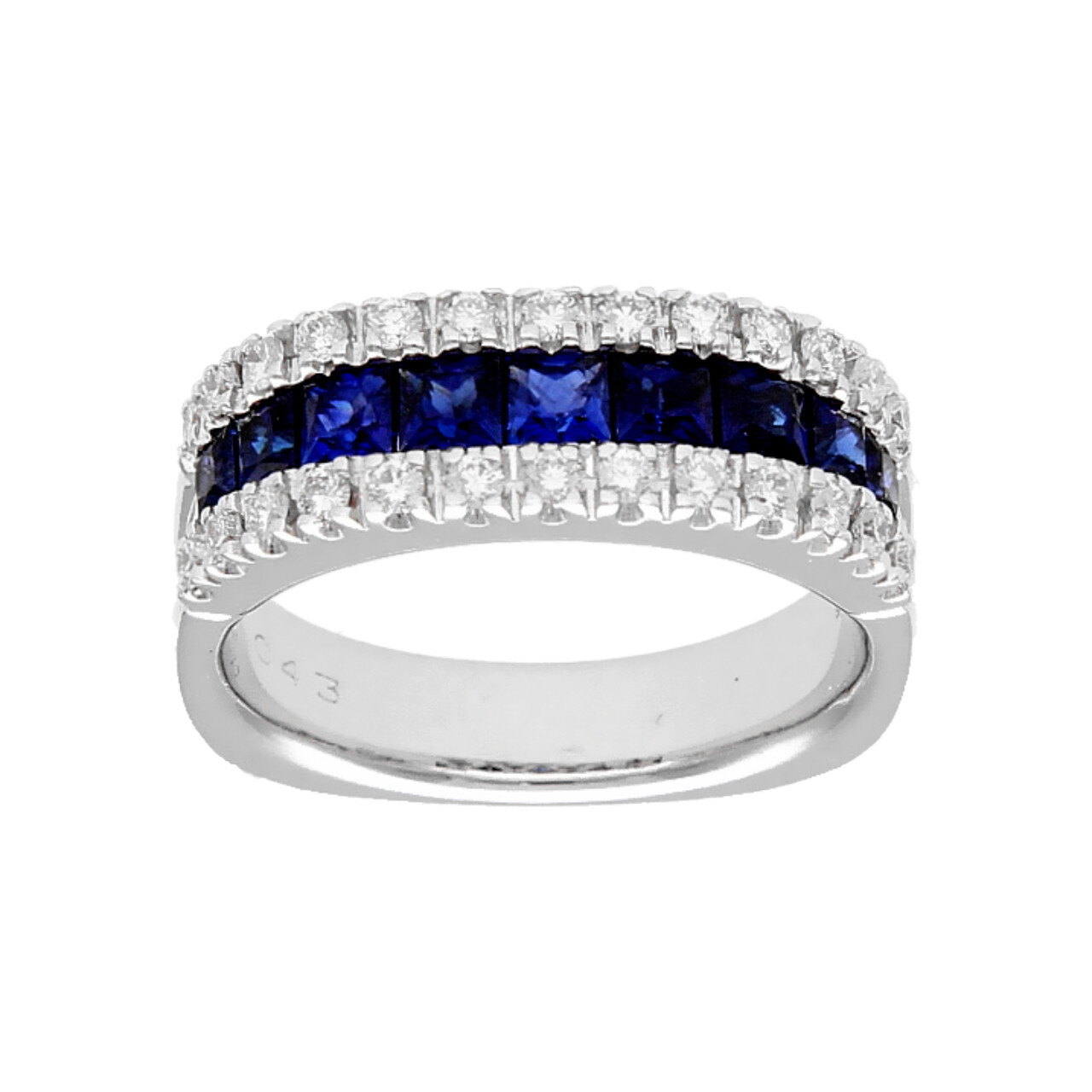 Weißgold Ring mit Saphiren und Diamanten 1.3ct