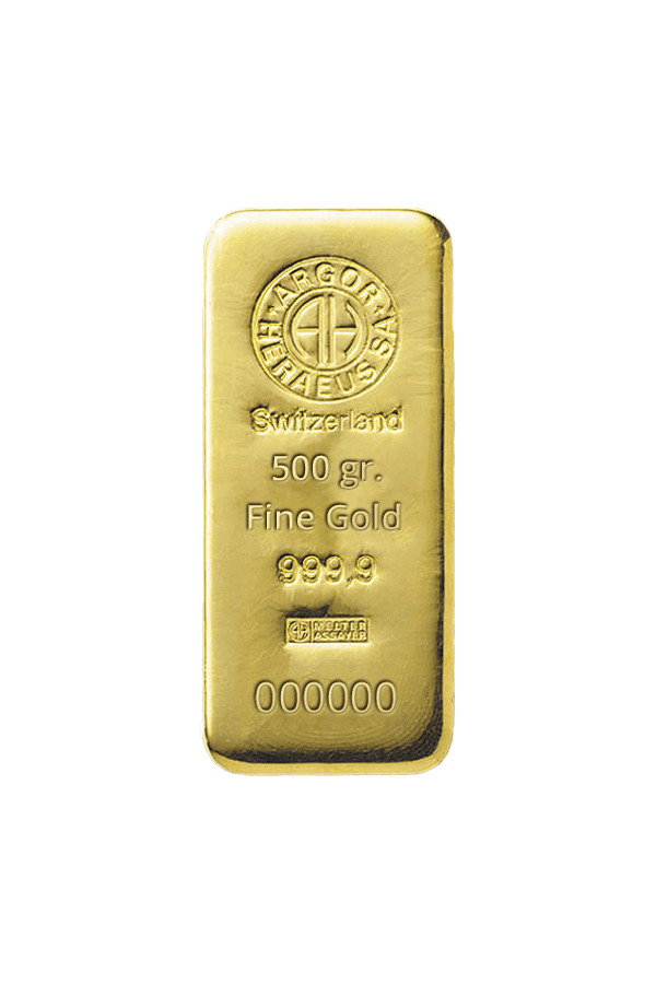Gold bar 500 gr. ARGOR HERAEUS
