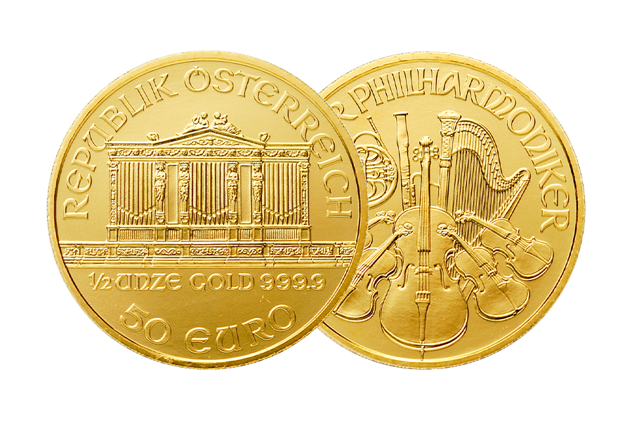 Mixed year Coin – $ 50 Philharmonic Australia 1/2 ounce