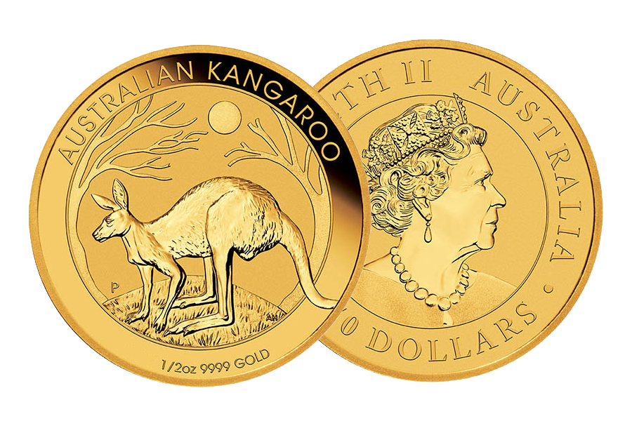 Años Cuño mixtos – $ 50 Canguro dorado Australia  1/2 onza