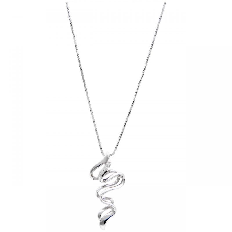 Modern Necklace with pendant white gold and diamonds