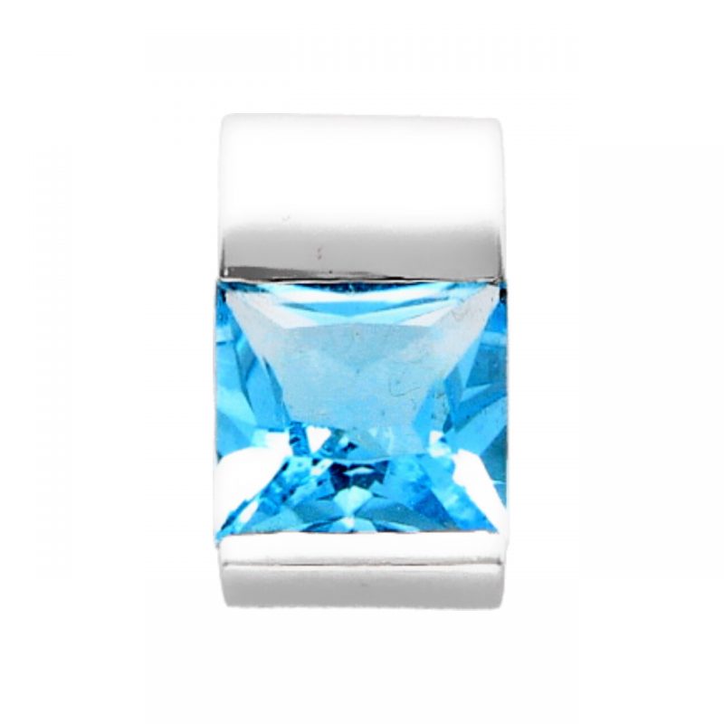 Pendant White Gold with Blue Topaz