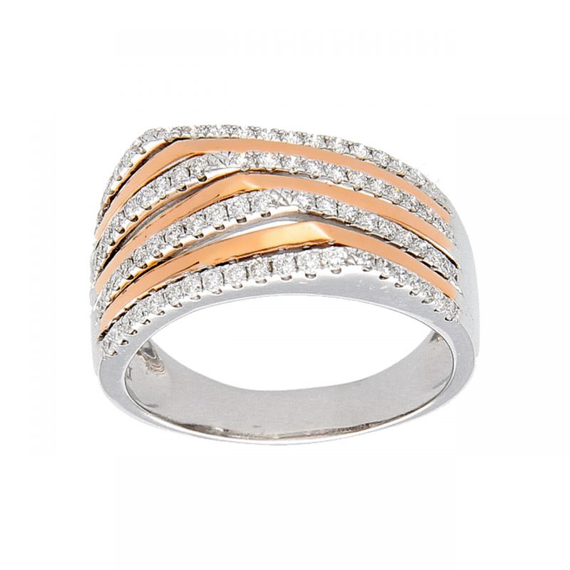 Rose gold ring with diamonds 