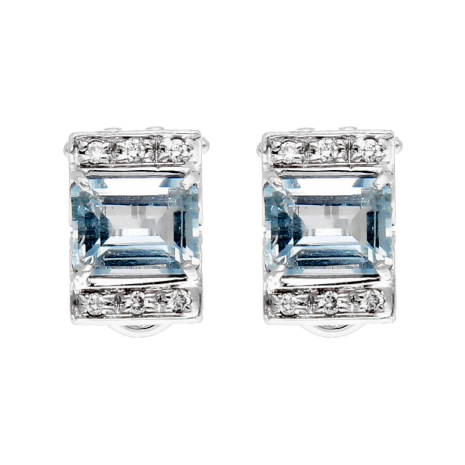 Ohrringe aus Weißgold mit Aquamarin und Diamanten