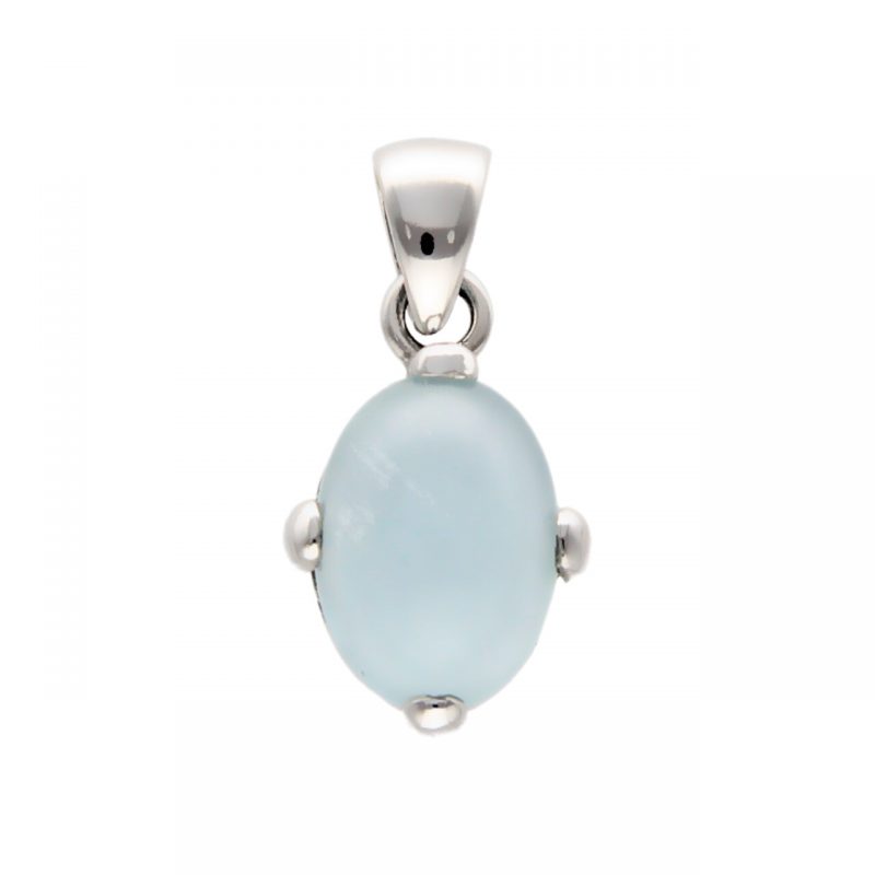 Pendant white gold with moonstone