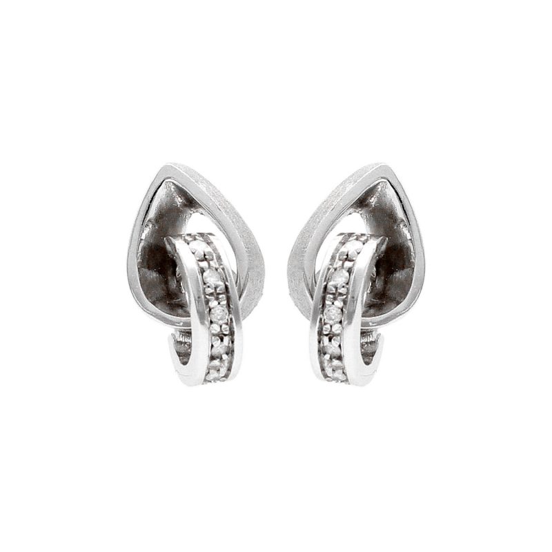 Earrings white gold with diamonds
