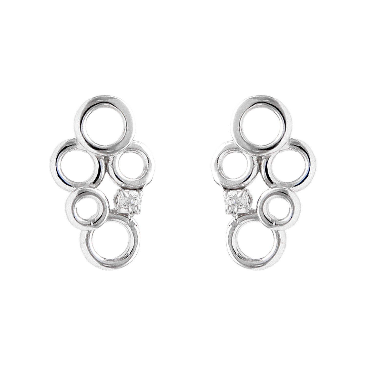 Orecchini oro bianco con zirconi