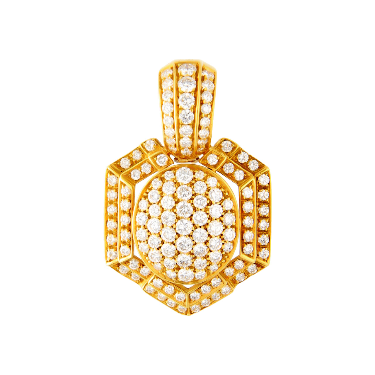 Ciondolo oro giallo e con pavè di diamanti