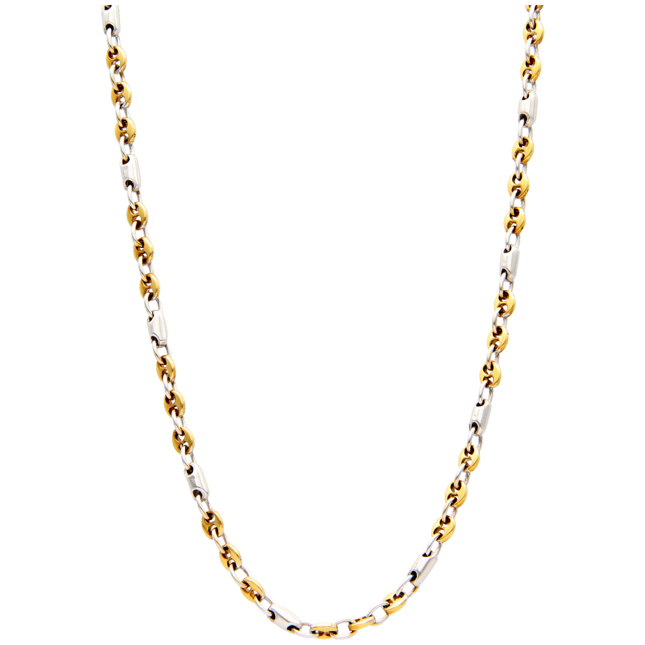 Collana oro giallo e bianco