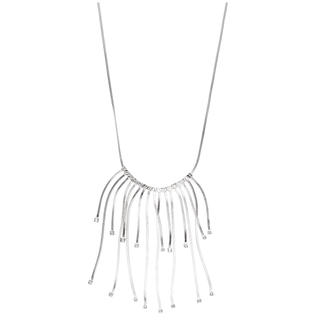 Collana Unoaerre oro bianco con diamanti