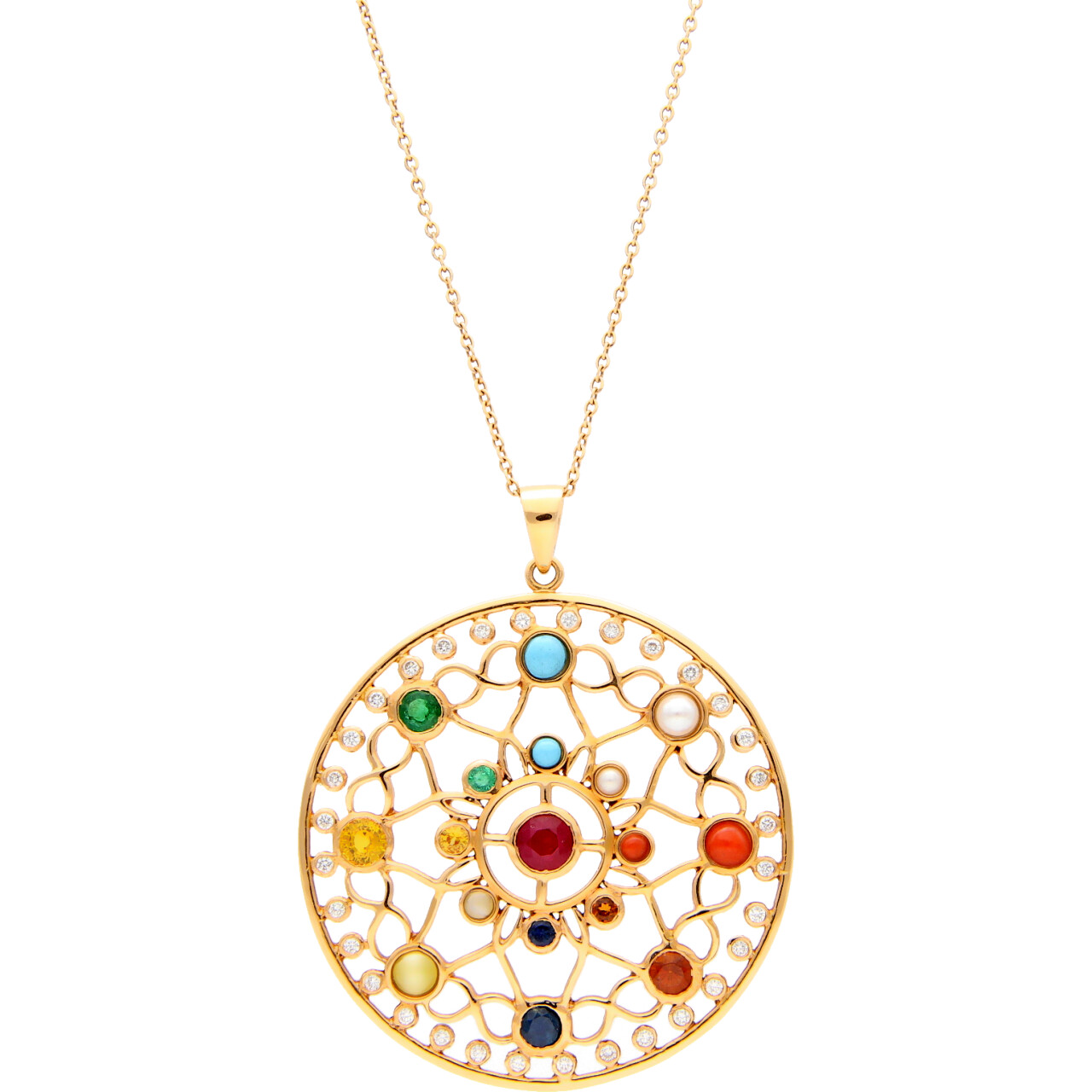Halskette aus Rosègold mit Diamanten