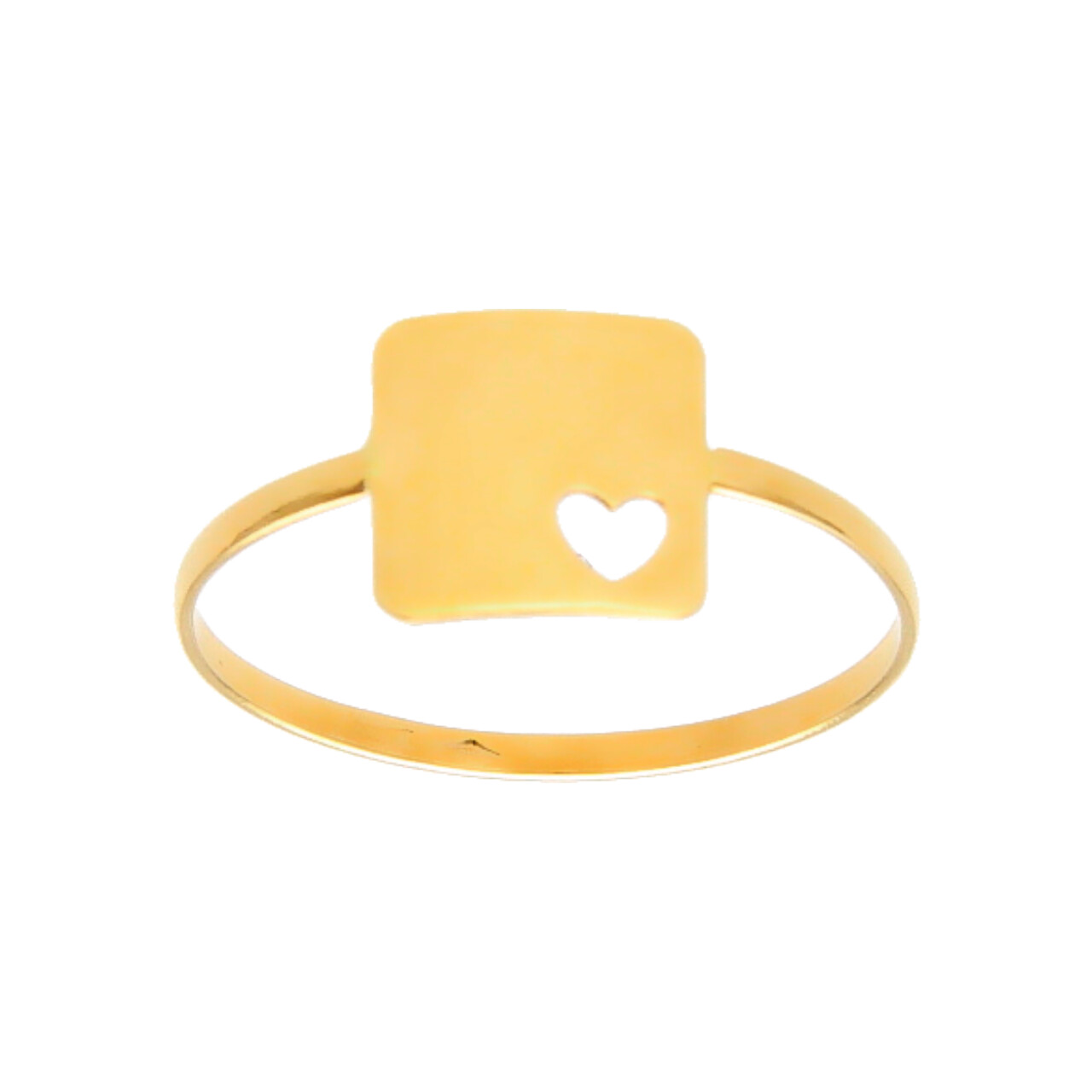 Gelbgold Ring mit Platte und Herz