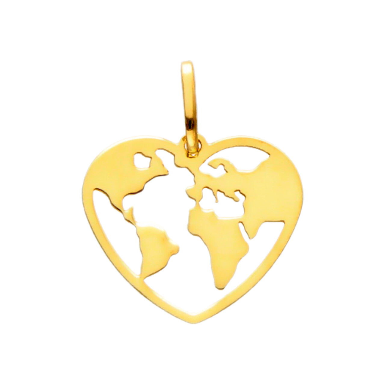 Herz-Welt Anhänger aus Gelbgold