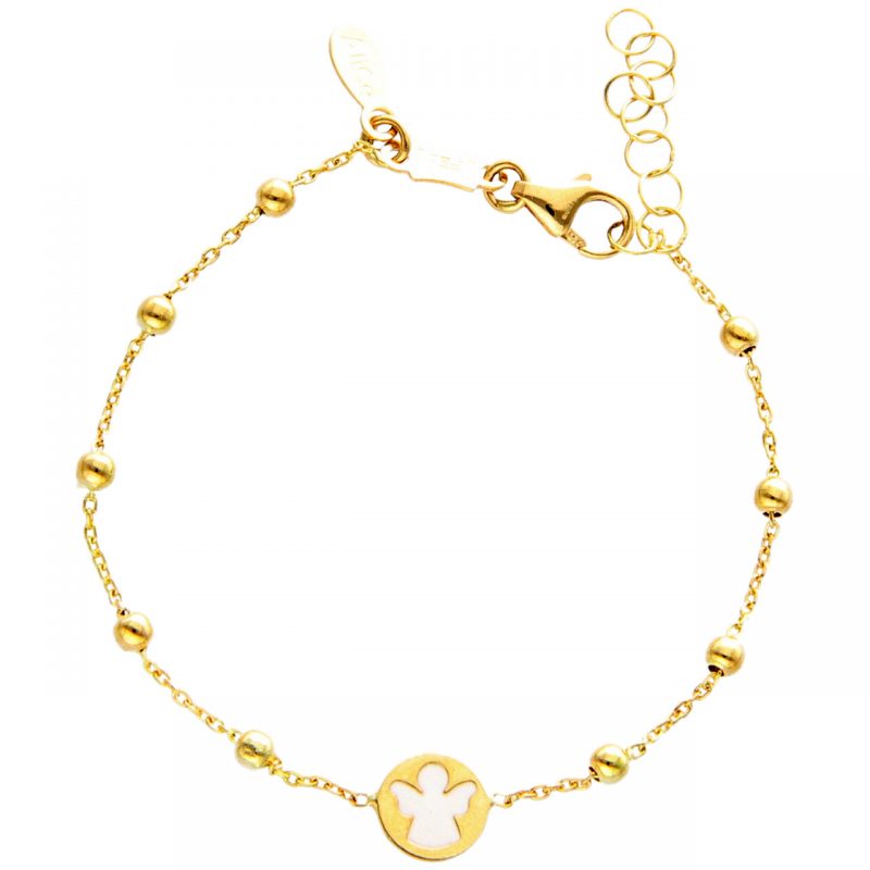 Baby bracelet yellow gold with angel