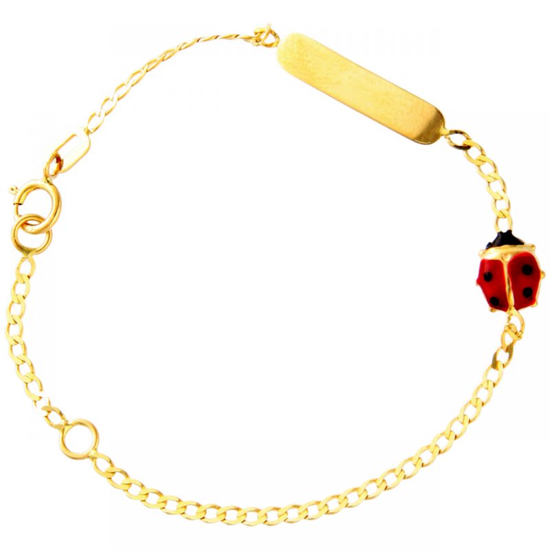 Baby bracelet yellow gold with ladybird