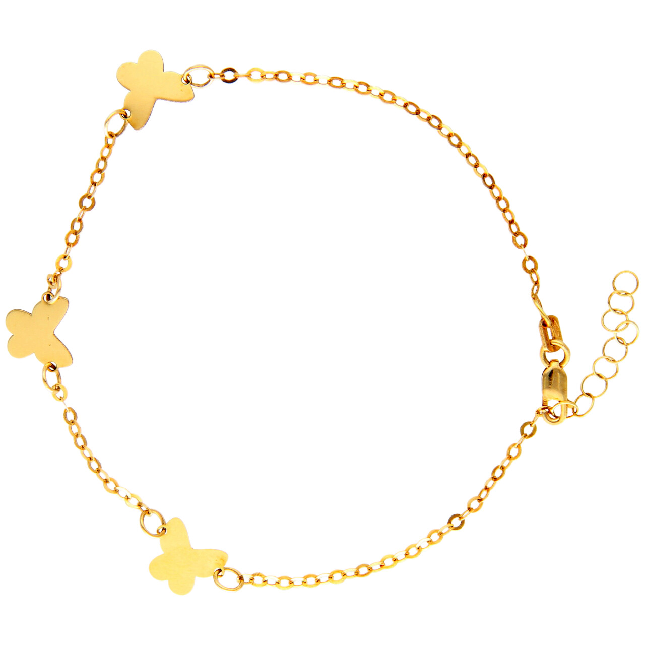 Braccialetto Oro giallo con 3 farfalle