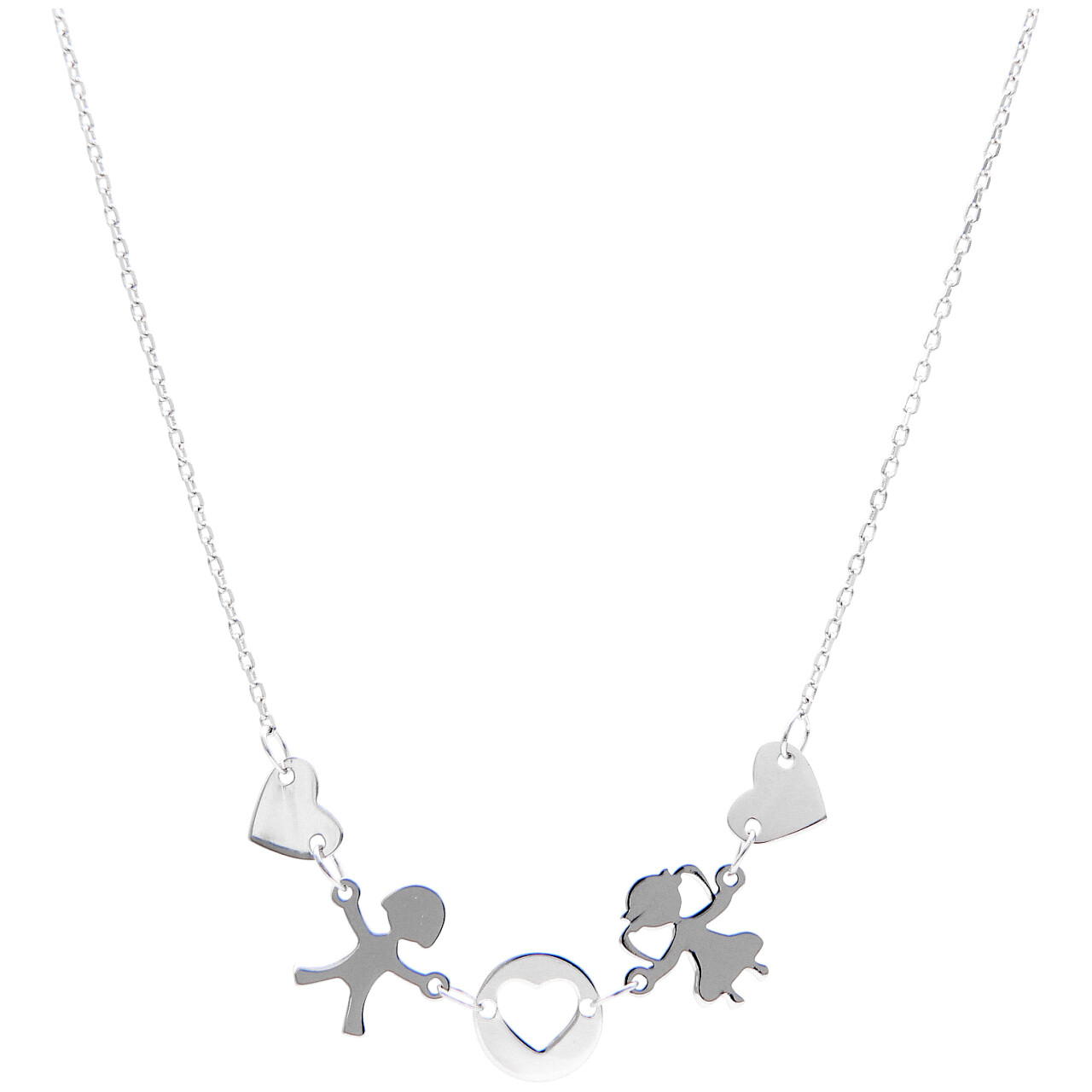 Cadena familia oro blanco