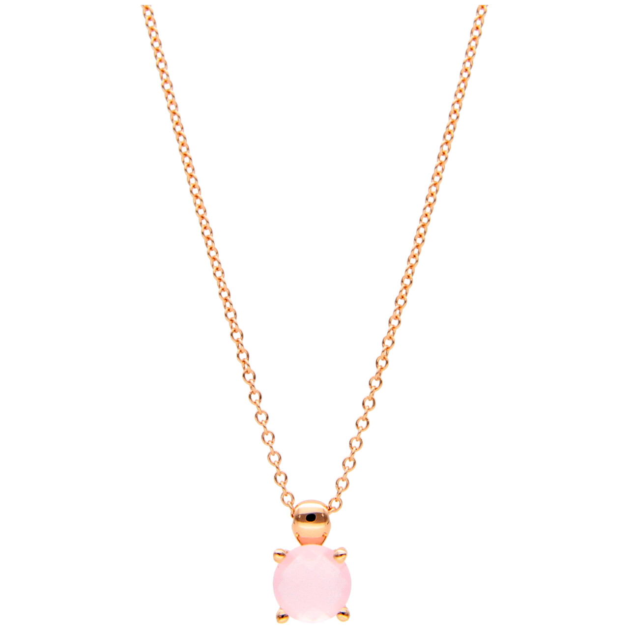 Collana oro rosa con pietra lilla
