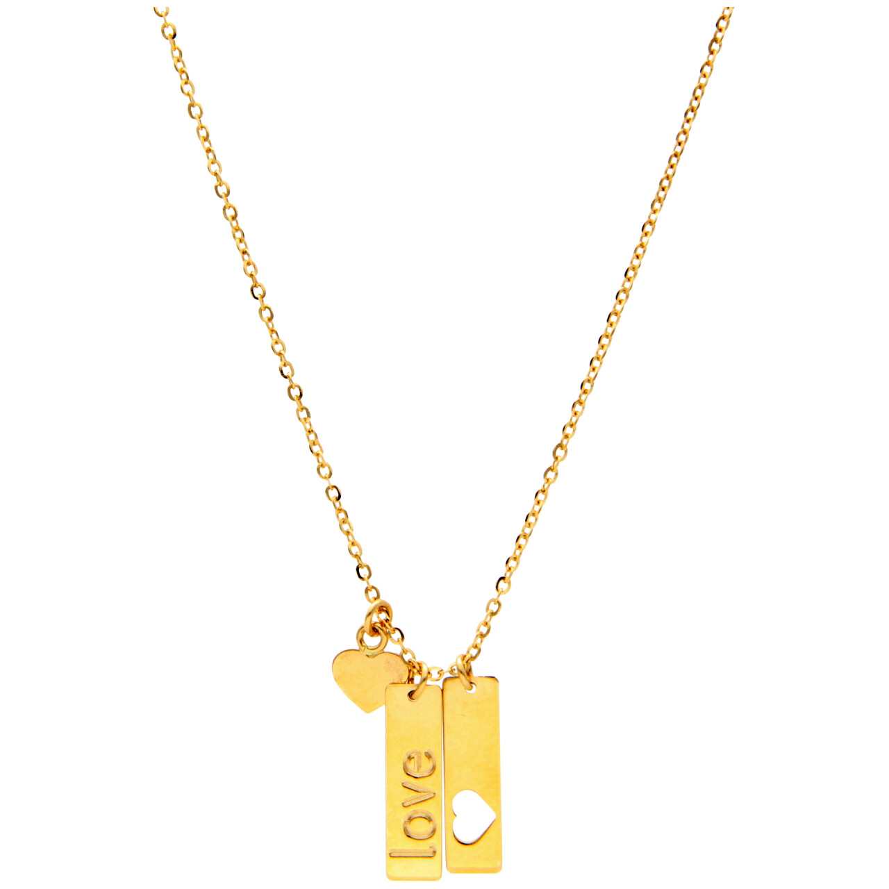 Collana con ciondoli Love oro giallo