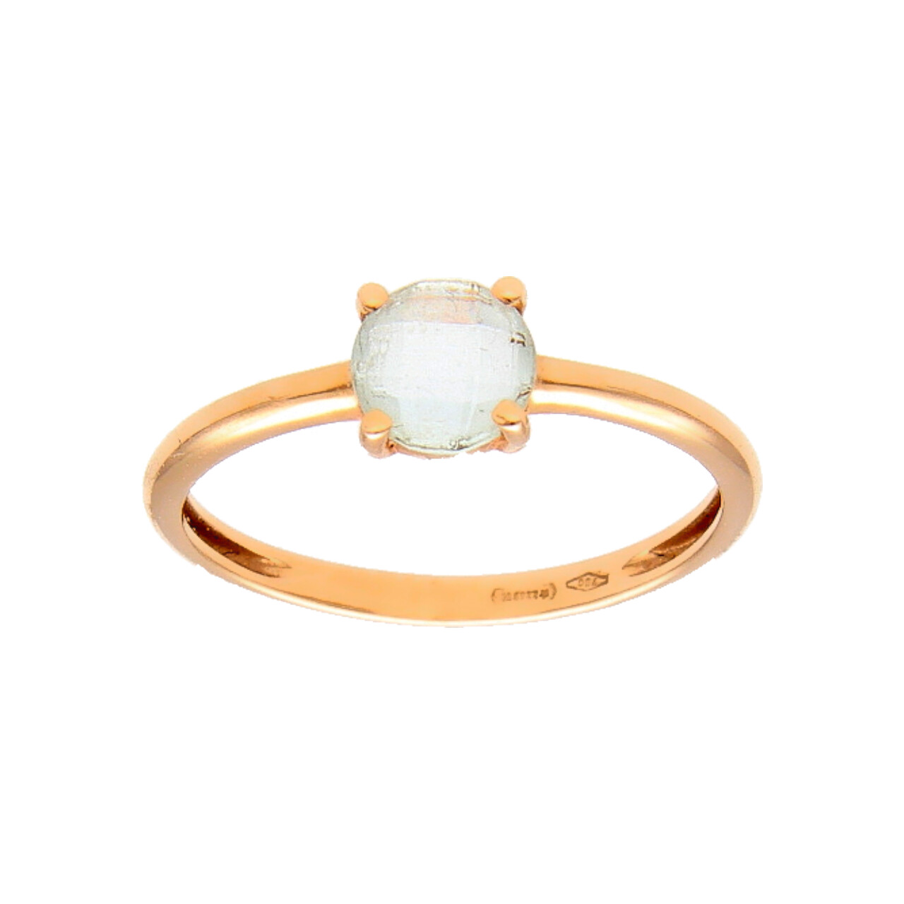 Roségold Ring mit blauem Stein