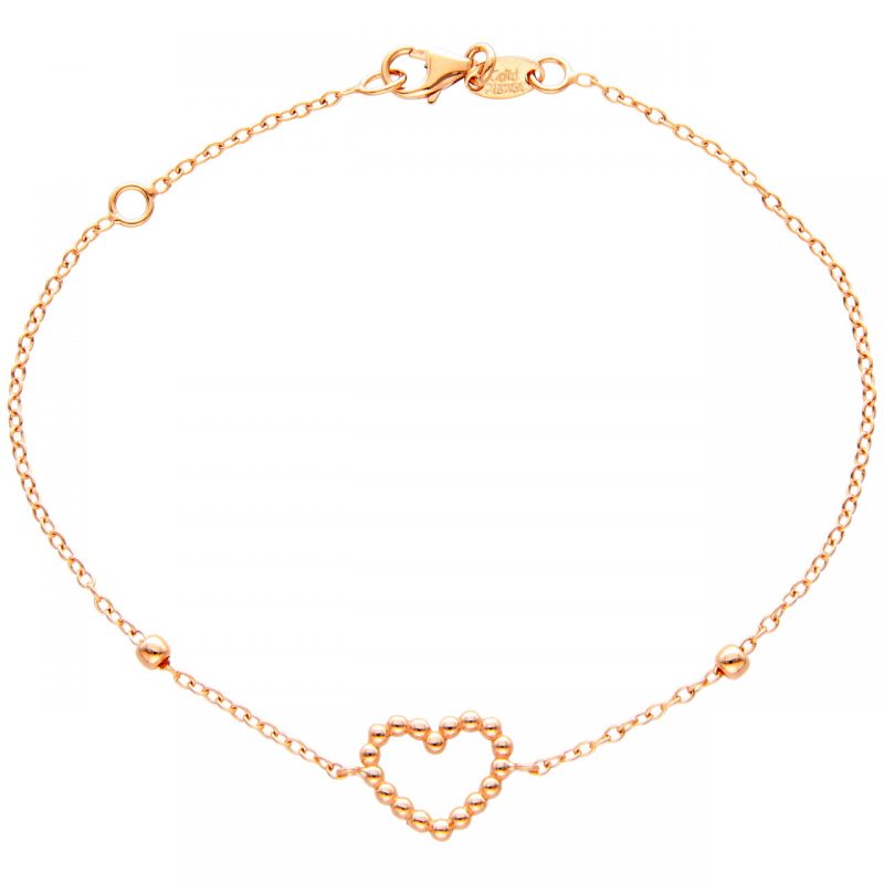 Bracciale con cuore oro rosa