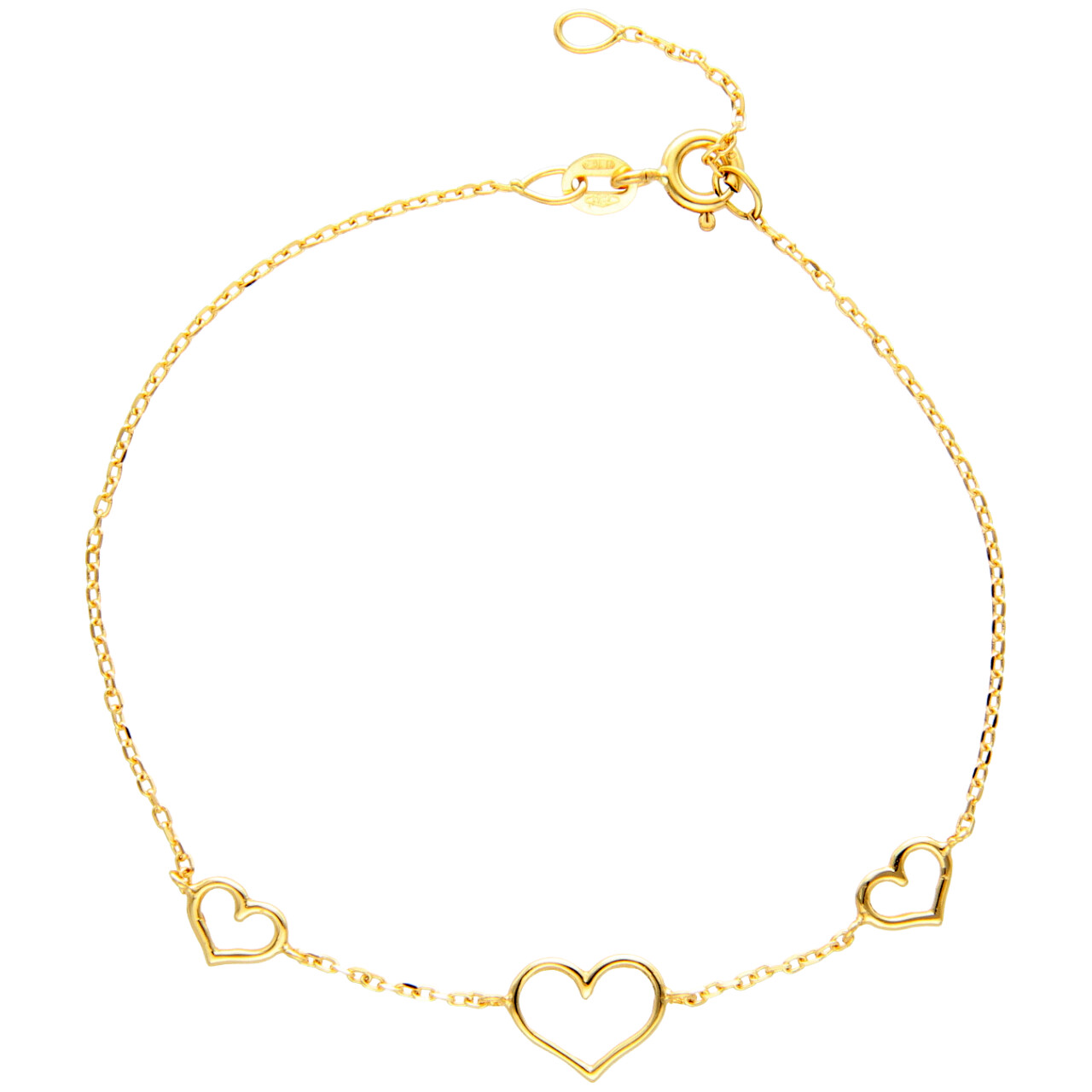 Bracciale con cuori oro giallo